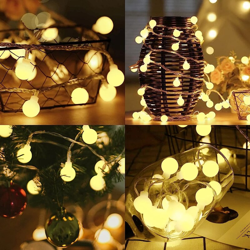 10M Small Ball Fairy Lights Globe String Lights USB/Battery Operated