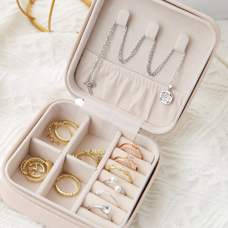 Necklace Boxes Packaging - Travel Leather Jewelry Box Multi-functional