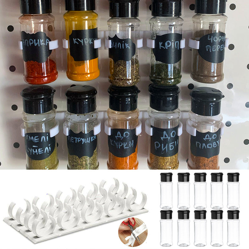 Spice Bottle Rack Kitchen Cabinet Storage Wall Mount Plastic