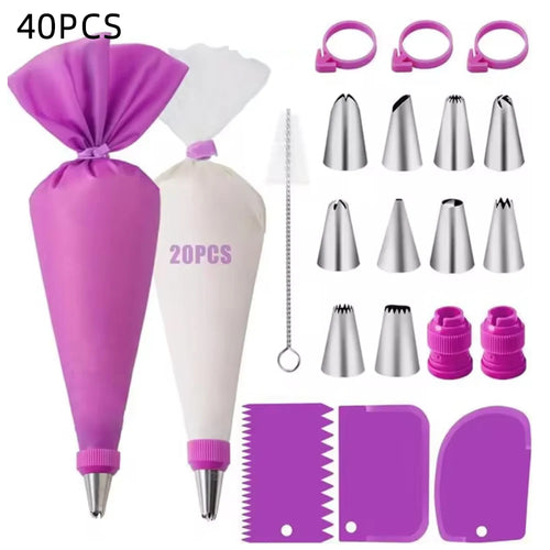 Silicone Piping Bags and Tips Set Cake DIY Decorating Kit