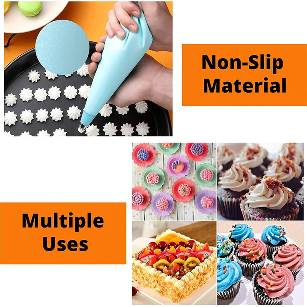 Silicone Piping Bags and Tips Set Cake DIY Decorating Kit