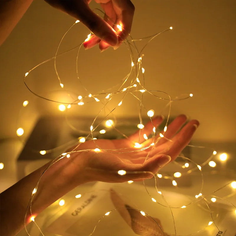 10 Pcs LED String Lights Battery Powered Colored Atmosphere Fairy