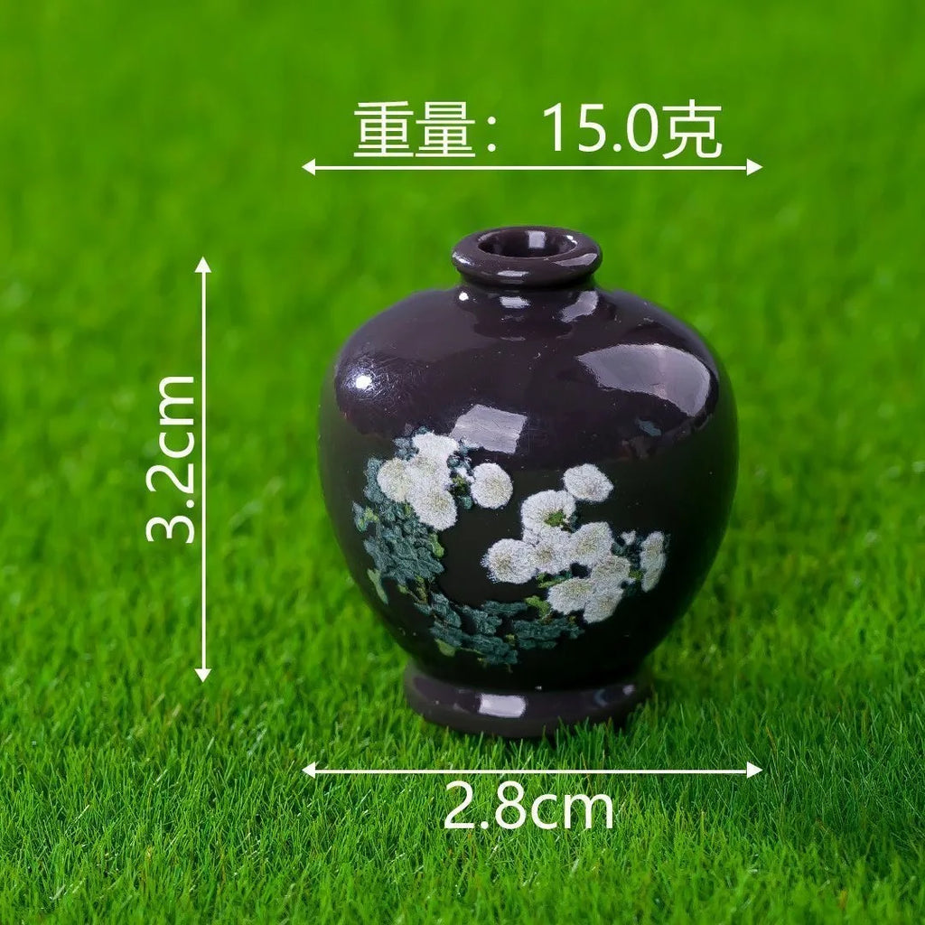 8 Pcs Simulation Porcelain Resin Mini Vase Vintage Micro Landscape
