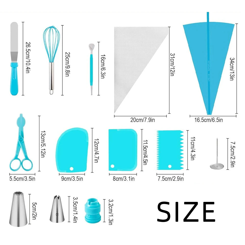 Silicone Piping Bags and Tips Set Cake DIY Decorating Kit
