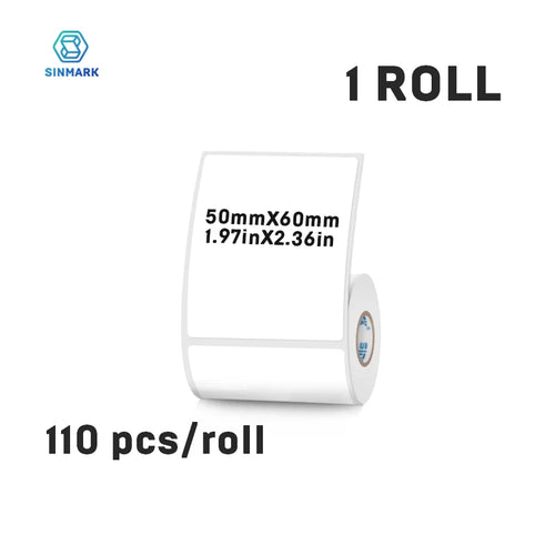 50mm Width Thermal Label Sticker White Self-Adhesive Label Paper