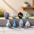 8 Pcs Simulation Porcelain Resin Mini Vase Vintage Micro Landscape