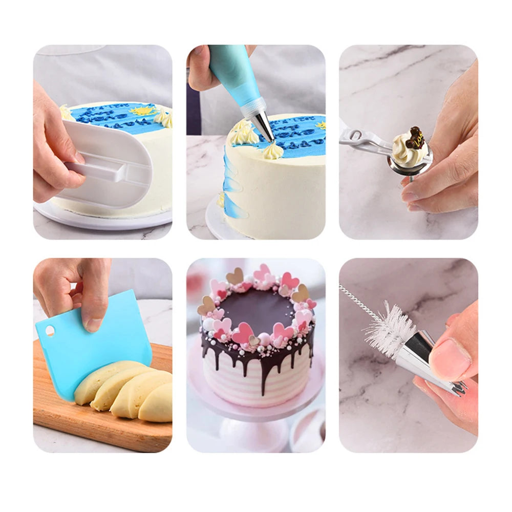 Silicone Piping Bags and Tips Set Cake DIY Decorating Kit