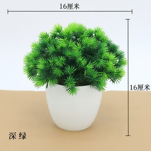 Artificial Plants Potted Bonsai Green Small Tree Plants Fake Flowers