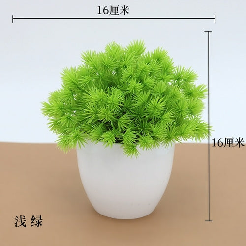 Artificial Plants Potted Bonsai Green Small Tree Plants Fake Flowers