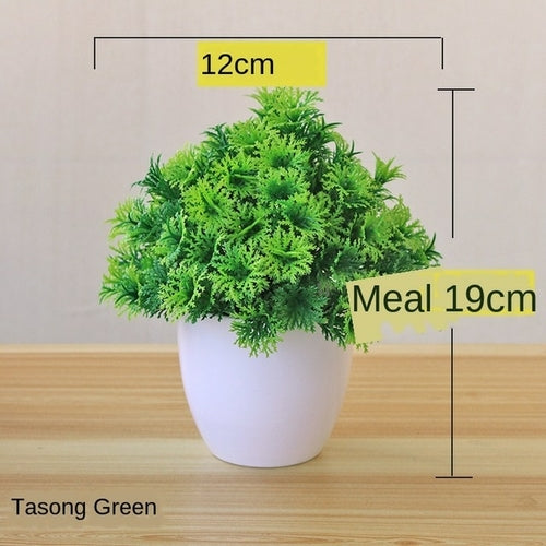 Artificial Plants Potted Bonsai Green Small Tree Plants Fake Flowers