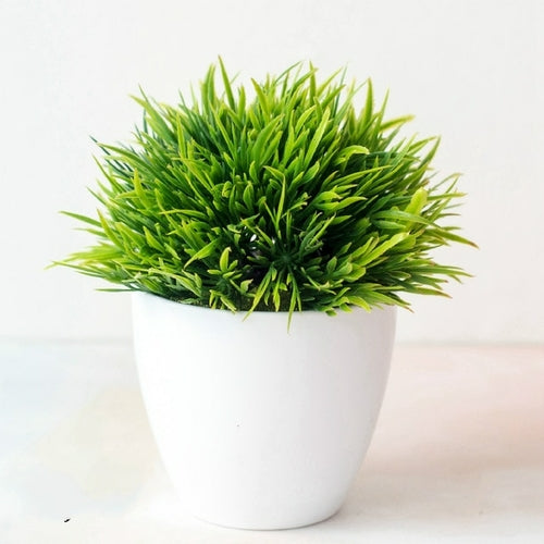 Artificial Plants Potted Bonsai Green Small Tree Plants Fake Flowers