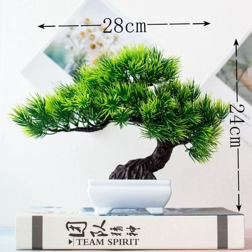Artificial Plants Potted Bonsai Green Small Tree Plants Fake Flowers