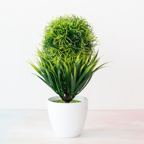 Artificial Plants Potted Bonsai Green Small Tree Plants Fake Flowers