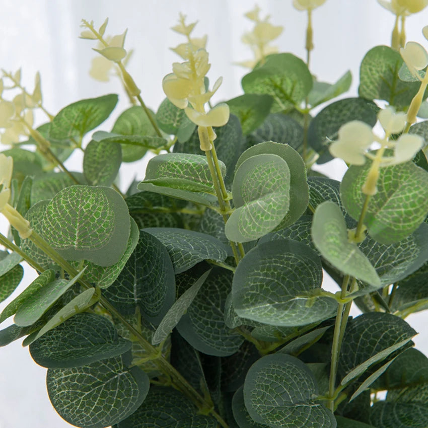 20/100PCS Green Fake Plants Silk Eucalyptus Leaf Christmas Decorations