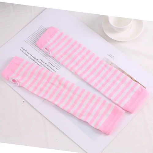 Winter Fashion Striped Arm Warmers Knitted Female Wrist Hand Warmer