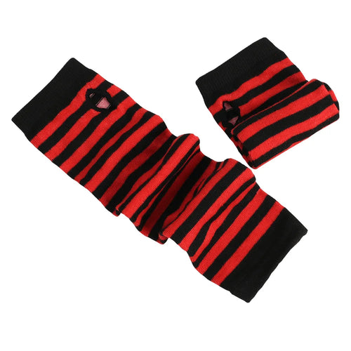 Winter Fashion Striped Arm Warmers Knitted Female Wrist Hand Warmer