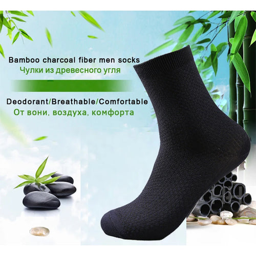 10 Pairs/Lot Men's Bamboo Fiber Socks Compression Autumn Long