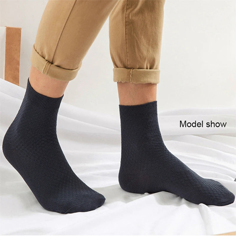 10 Pairs/Lot Men's Bamboo Fiber Socks Compression Autumn Long