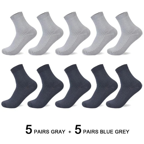 10 Pairs/Lot Men's Bamboo Fiber Socks Compression Autumn Long