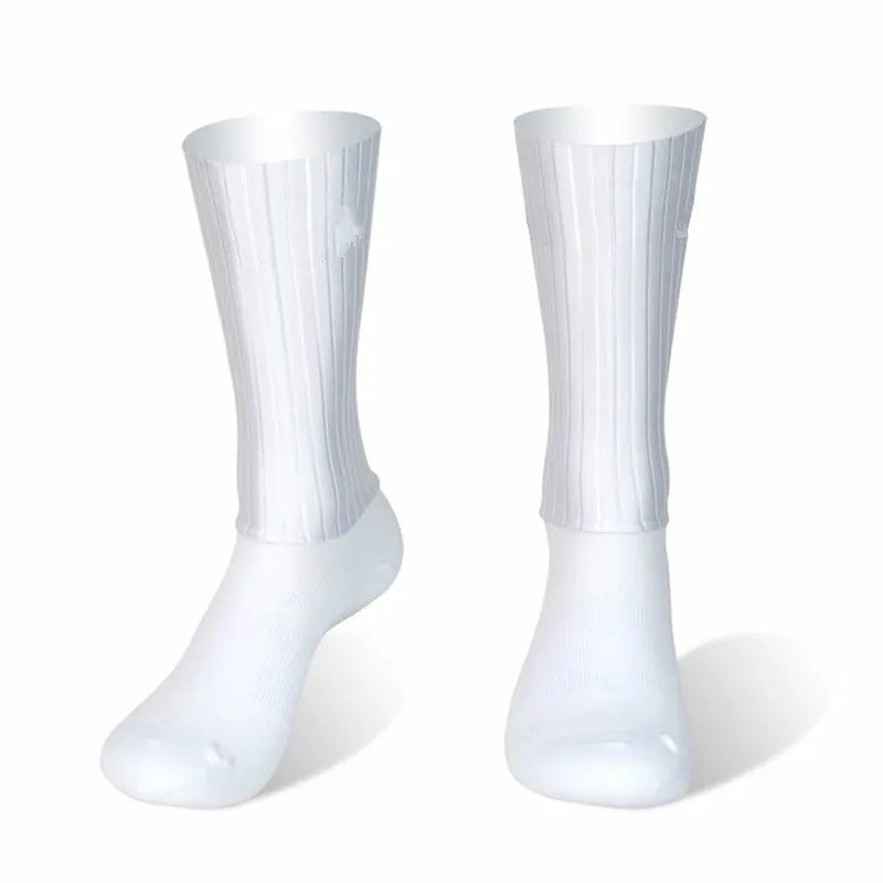 Anti Slip Silicone Summer Aero Socks Whiteline Cycling Socks Men