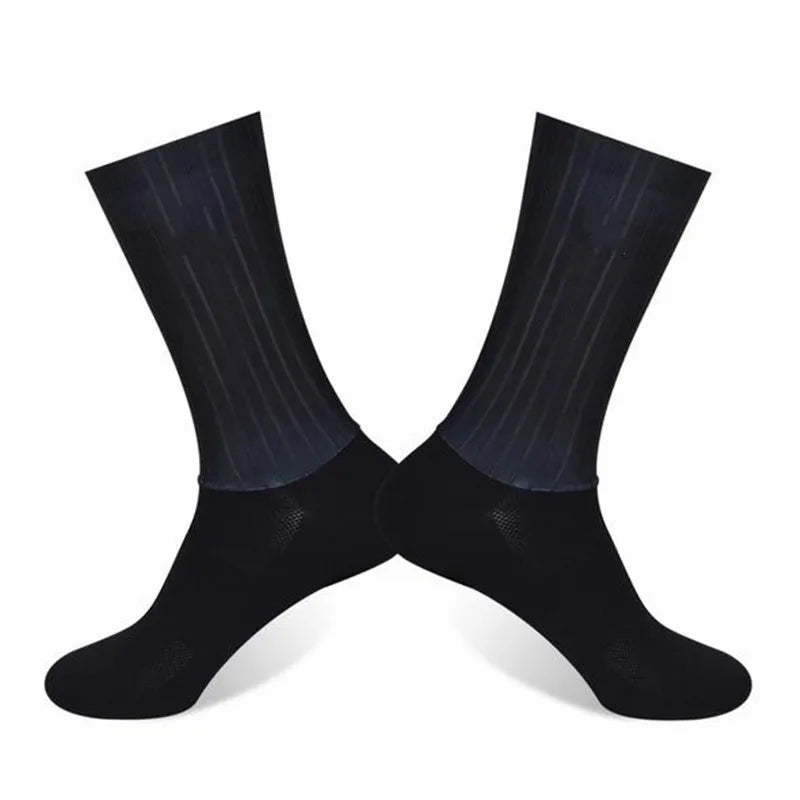 Anti Slip Silicone Summer Aero Socks Whiteline Cycling Socks Men