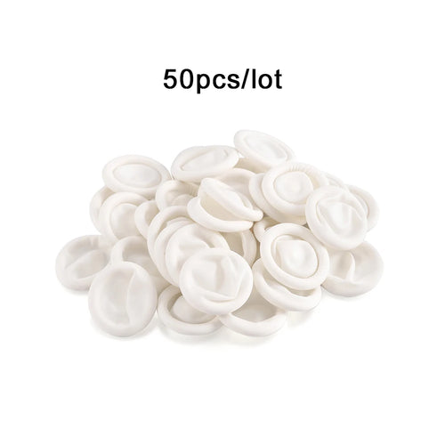 50/100Pcs Protective Fingertip Natural Rubber Gloves Disposable Latex