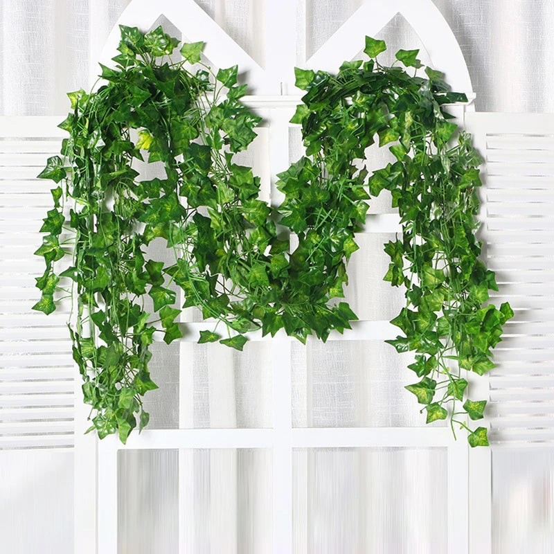 Artificial Plant Silk Green Leaves Rattan Home Wedding Decoration