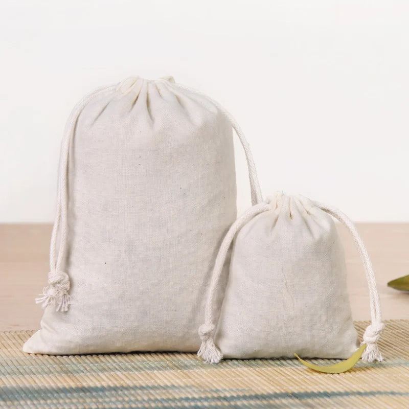 10pcs Cotton Bags Gift Drawstring Pouch Gift Box Packaging Bags Gift