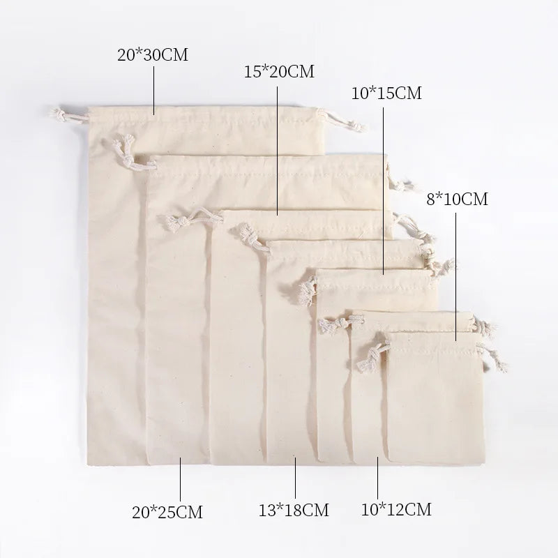 10pcs Cotton Bags Gift Drawstring Pouch Gift Box Packaging Bags Gift