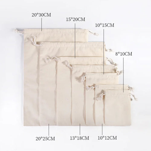 10pcs Cotton Bags Gift Drawstring Pouch Gift Box Packaging Bags Gift