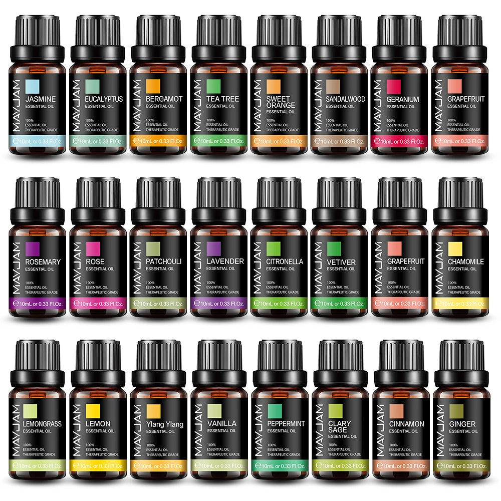 MAYJAM 10ML Lavender Lemongrass Jasmine Vanilla Eucalyptus Rose Lemon