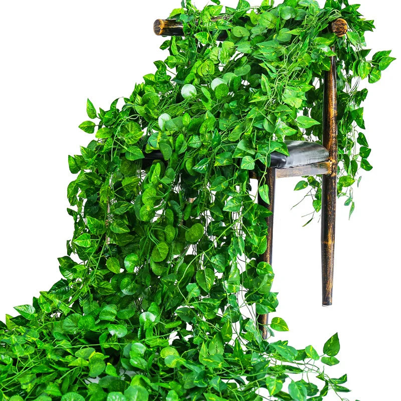 Artificial Plant Silk Green Leaves Rattan Home Wedding Decoration