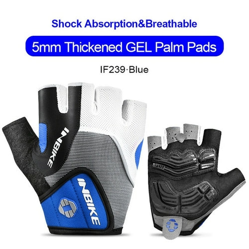 INBIKE Shockproof GEL Pad Cycling Gloves Half Finger Sport Gloves Men