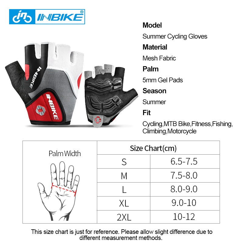 INBIKE Shockproof GEL Pad Cycling Gloves Half Finger Sport Gloves Men