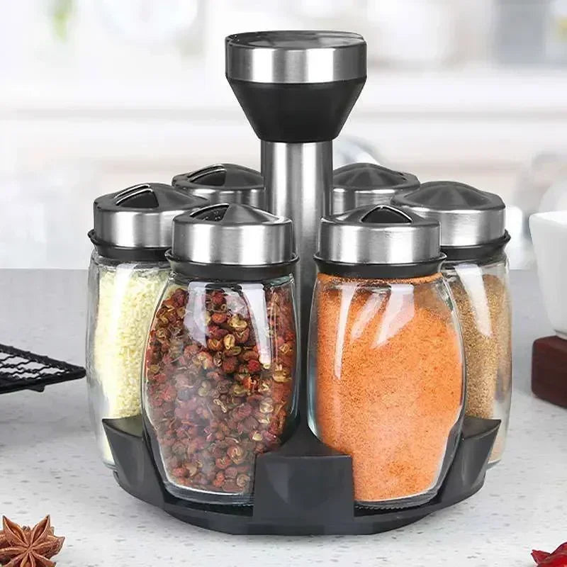 NEW Single Bottle Glass Jar and Spice Jar Set Rack Glass Seasoning