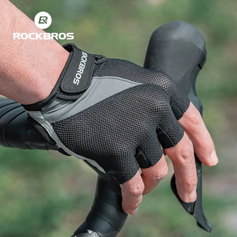 ROCKBROS Half Finger Bike Gloves MTB Road Spring Summer Breathable