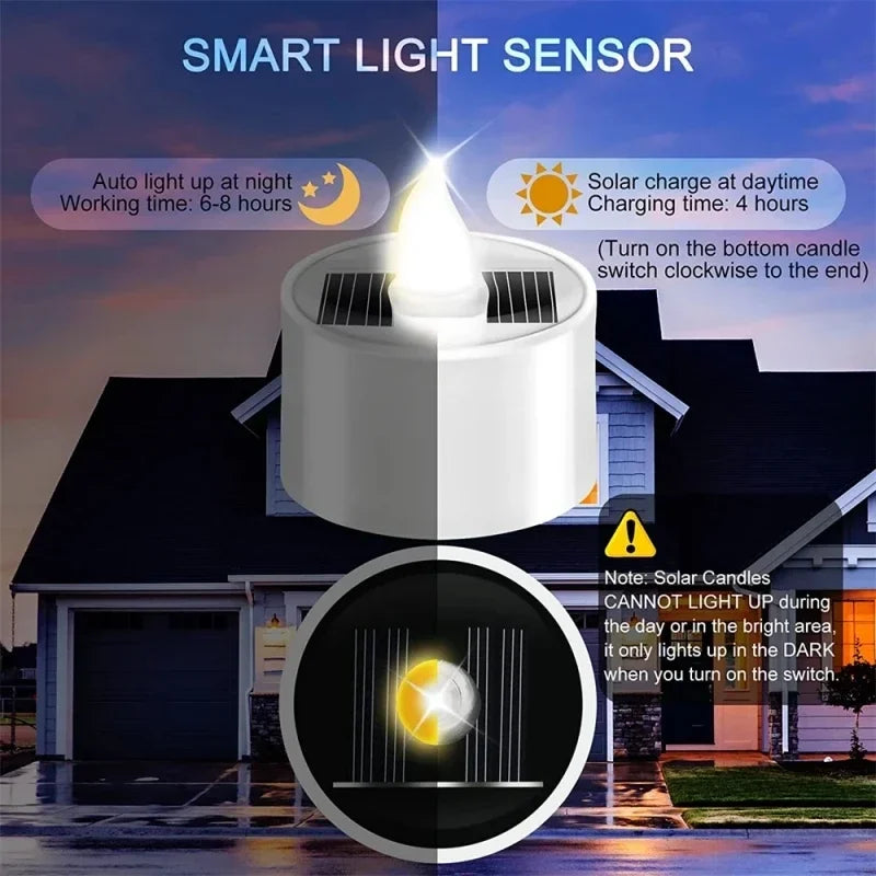 LED Solar Candle Light Outdoor Waterproof Flameless Solar Electronic