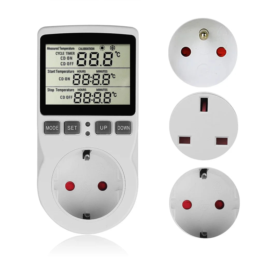 EU FR Plug Socket Thermostat Digital Temperature Controller Socket