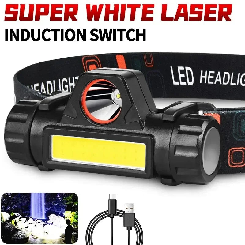 Outdoor Headlights with Long Battery Life and Strong Light LED Night