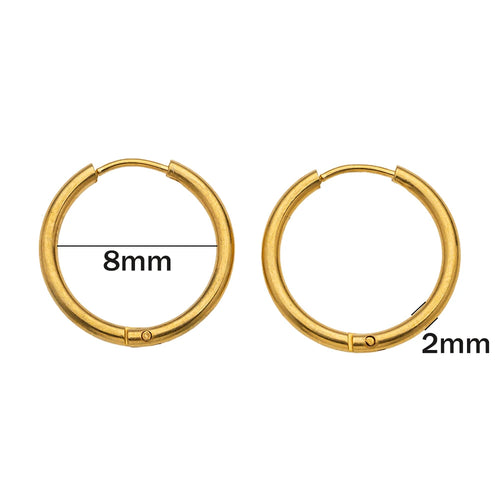 10pcs Stainless Steel Huggie Hoop Earrings Small Hypoallergenic For