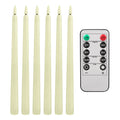 LED Flameless Taper Candles Flickering with 10-Key Remote 11" Battery