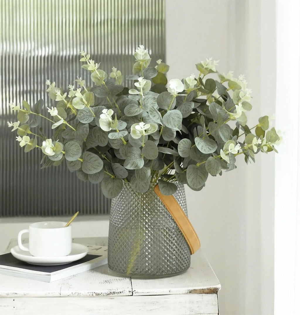 Eucalyptus Leaf Stems Green Artificial Plants