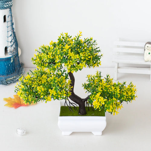 Artificial Plants Bonsai Small Tree Pot Fake Plant Flowers Potted