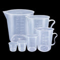 6Pcs Plastic Measuring Cups Set - Clear Graduated Beaker with Spout