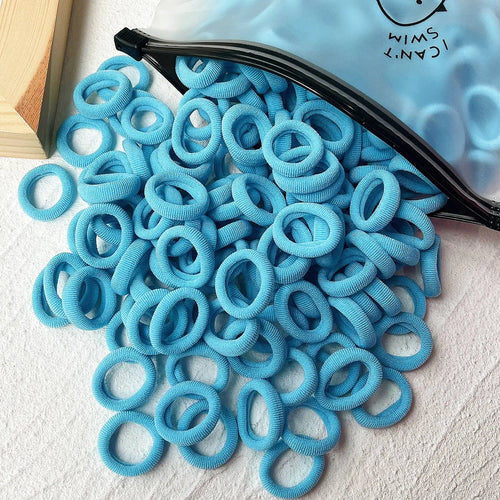 50PCS/Set Women Girls Basic Hair Bands  Simple Solid Colors Elastic