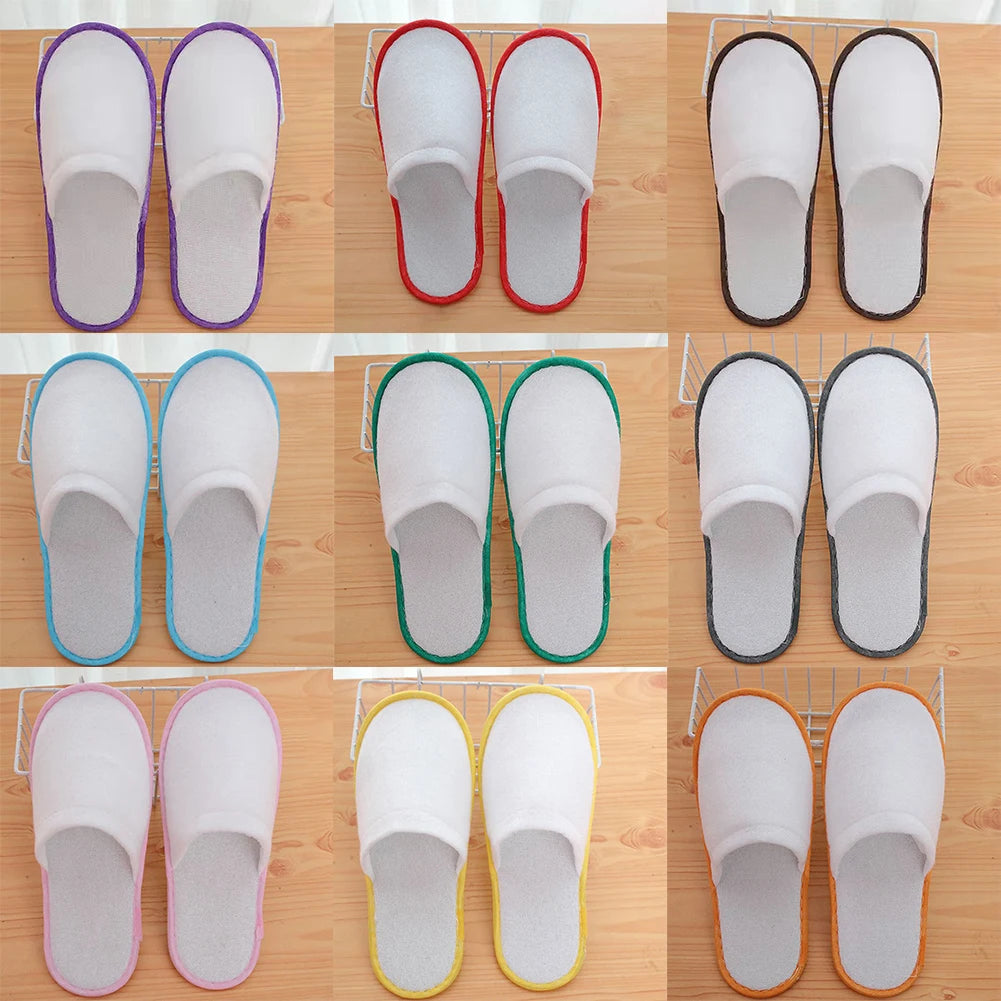10 Pairs Lot Hotel Slippers Men Womens Top Quality Velvet Travel
