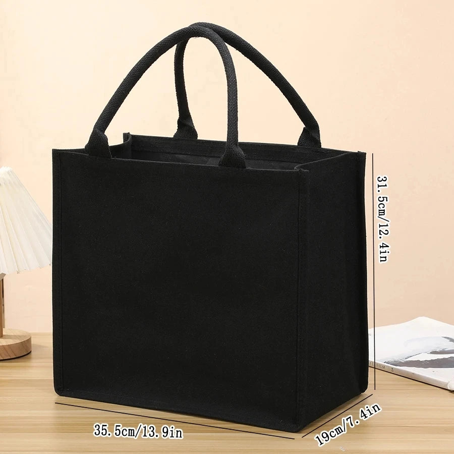 Leisure thickened handheld canvas tote bag black three-dimensional men
