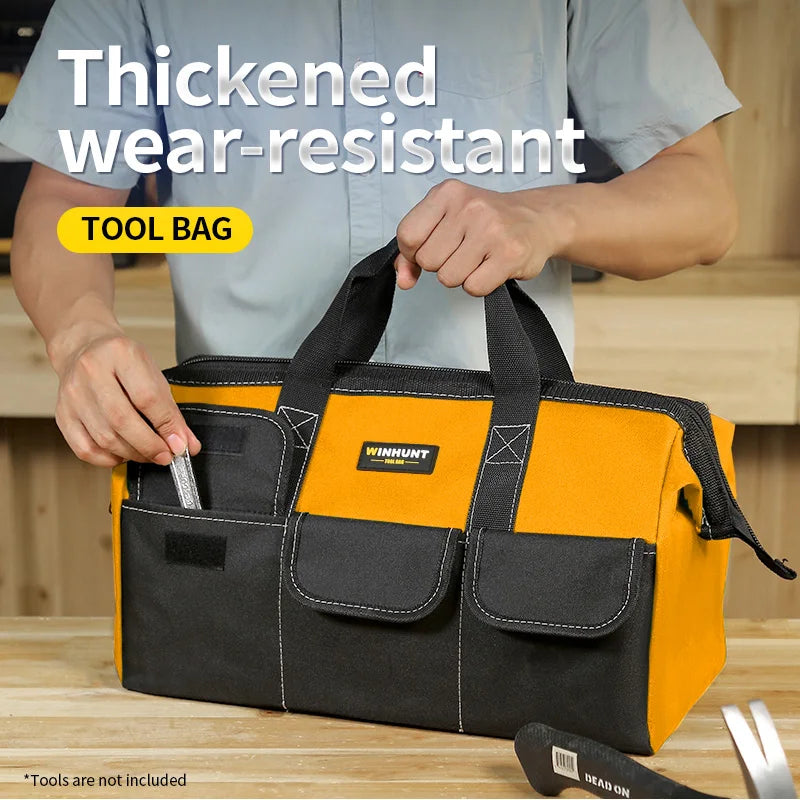 Tool Bag for Men, Heavy Duty Tool Bag Wide Mouth Tote for Various