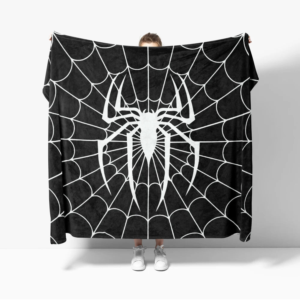 Red Spider Flannel Throw Blanket Decor Spider Web Creative Blankets