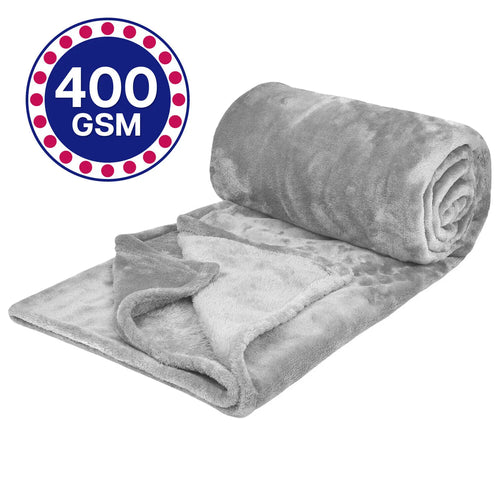 Fleece Blanket Solid Throw Blankets for Couch & Bed, Plush Cozy Fuzzy